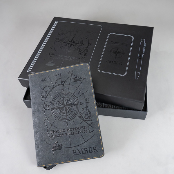 Коробка для  набора: ежедневник, power bank, ручка