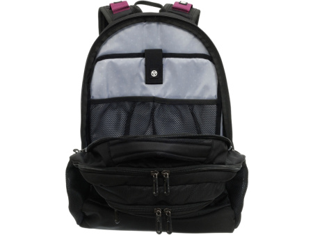 Рюкзак TORBER ПРОРЫВ с отделением для ноутбука 15, чёрный/бордовый, полиэстер 600D, 35x20x47 см, 33л