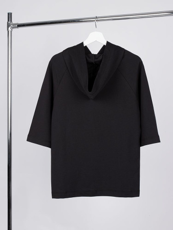 Футболка оверсайз унисекс с капюшоном Neofit, черная, размер XL/XXL