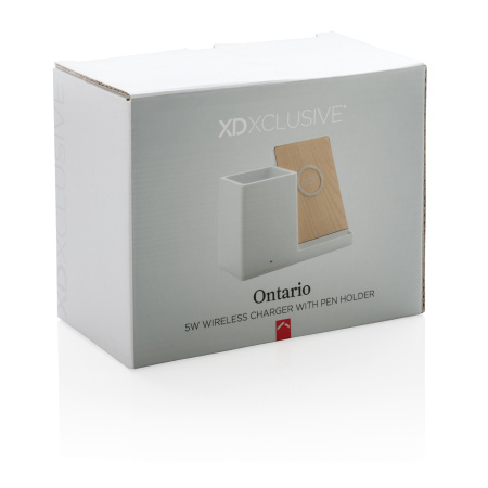 Док-станция Ontario для беспроводной зарядки с подставкой для ручек, 5W Док-станция Ontario для беспроводной зарядки с подставкой для ручек, 5W