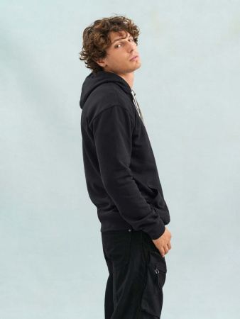 Худи унисекс Cameron, черный меланж с черным, размер 3XL