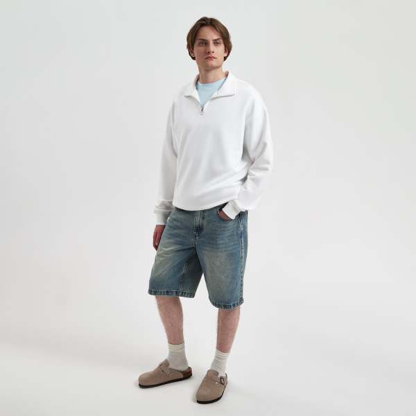 Толстовка на молнии унисекс Флоу (Flow), белая, размер XL/2XL