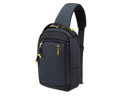 Рюкзак TORBER ВОЯЖ на одно плечо, серый, полиэстер 900D, 20х10х30 см, 5 л