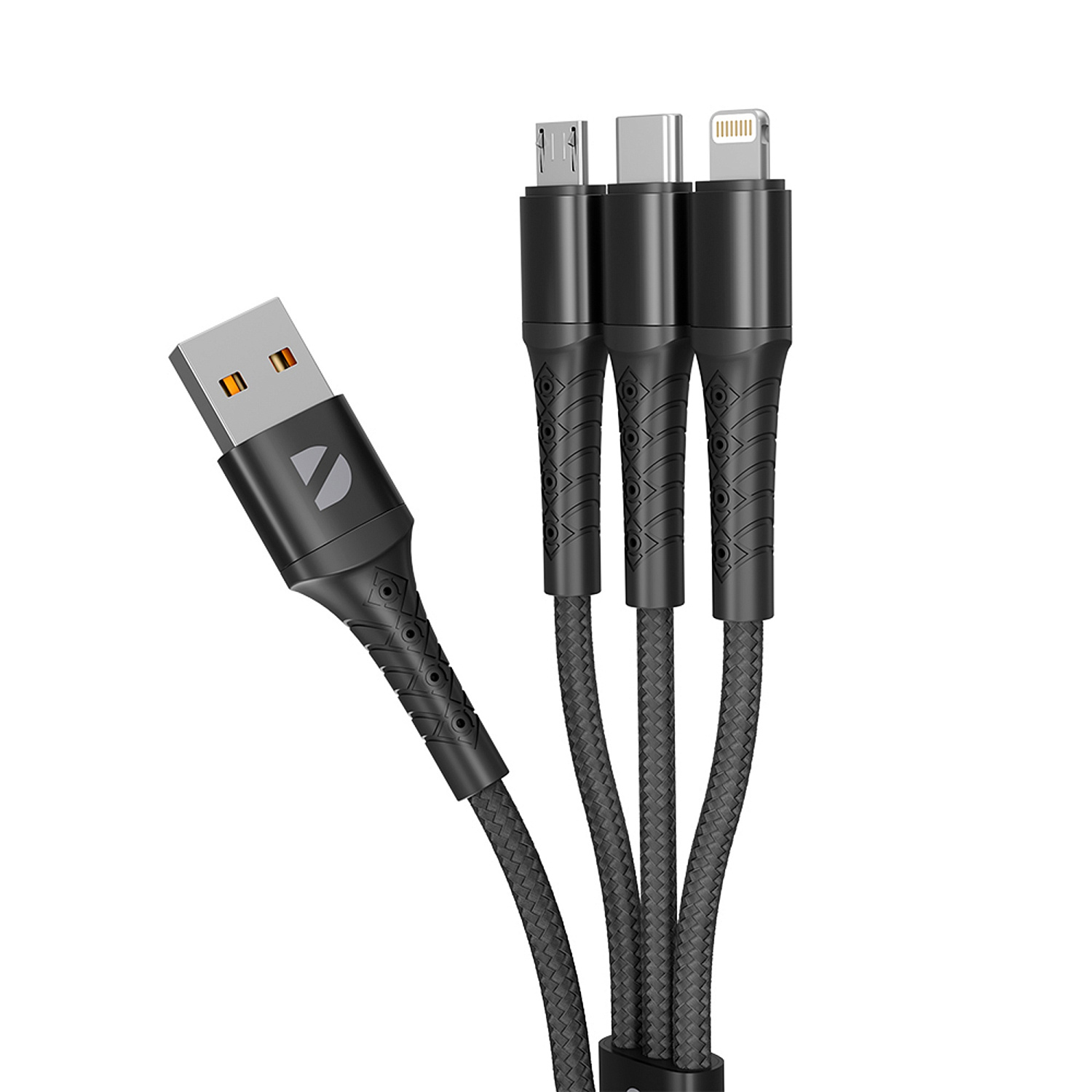Дата-кабель Armor 3 в 1: micro USB, USB-C, Ligthning, 1.2м