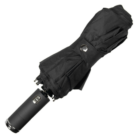Зонт складной автоматический, Forest Lotus Flashlight, диаметр 100 см, радиус 23 дюйма, 9 панелей, в подарочной коробке,  черный