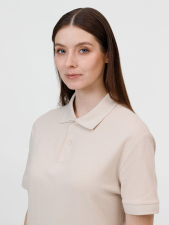Рубашка поло унисекс Pacific, бежевая (льняная), размер S