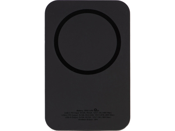 Магнитный беспроводной внешний аккумулятор с быстрой зарядкой QC/PD 20 Вт MagnetIQ, 5000 mAh
