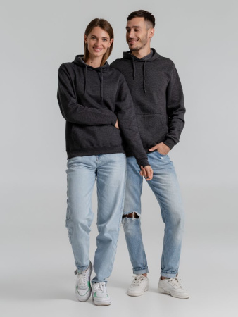 Толстовка с капюшоном Snake II черный меланж, размер 3XL