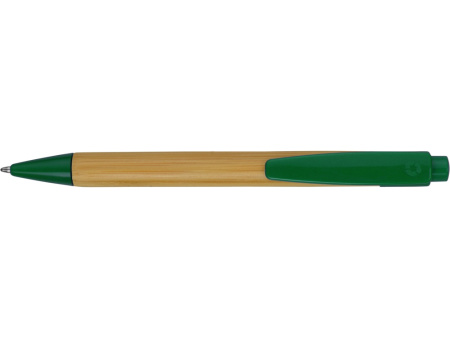 Ручка шариковая Borneo из бамбука, зеленый, черные чернила