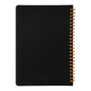 Блокнот на двойной пружине HELIX, 143 х 205 мм, черный с оранжевым, блок в линейку