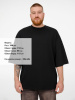 Футболка оверсайз Big boss, черная, размер XS/S