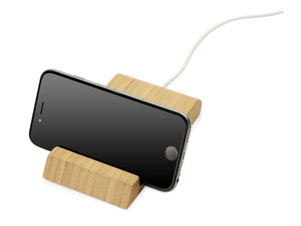 Беспроводное зарядное устройство из бамбука Jetty, 10 Вт Беспроводное зарядное устройство из бамбука Jetty, 10 Вт