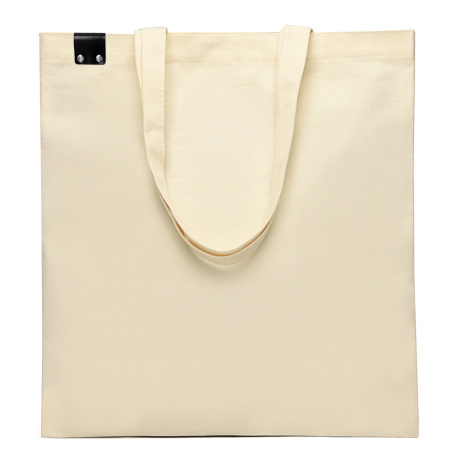 Сумка для покупок IVORY 325 г/м² с PU нашивкой, чёрный