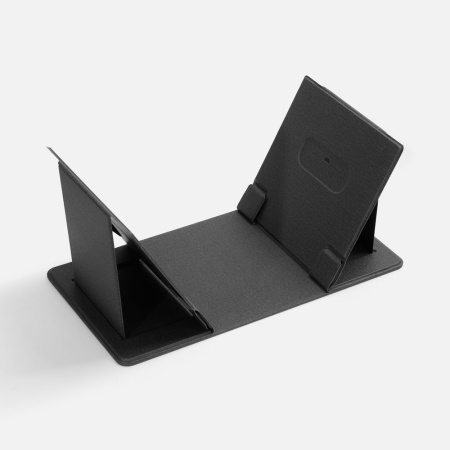 Складной стол для ноутбука с беспроводной зарядкой Kickstand Table, серый Складной стол для ноутбука с беспроводной зарядкой Kickstand Table, серый