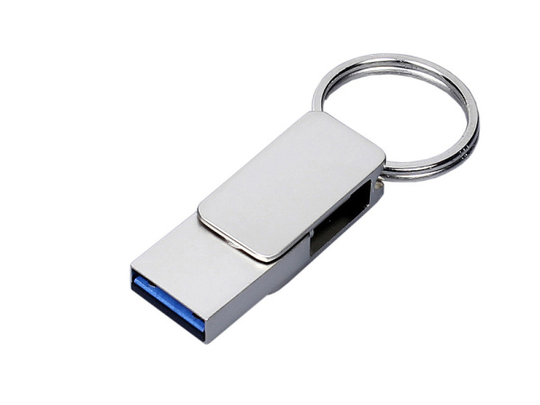 USB 3.0- флешка Mercury на 256 Гб с поворотным механизмом и дополнительным разъемом Type-C
