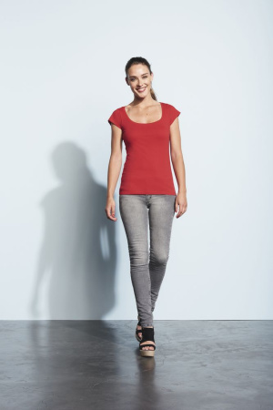 Футболка женская с глубоким вырезом Melrose 150 лимонно-желтая, размер S