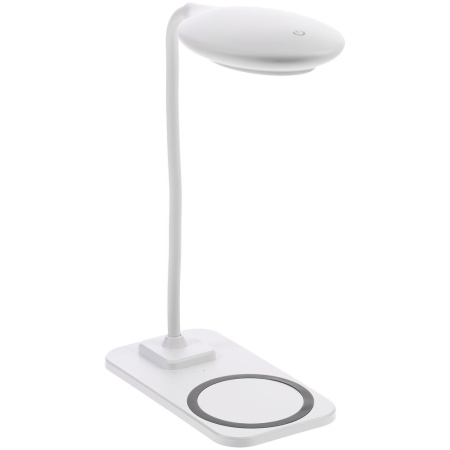 Настольная лампа с беспроводной зарядкой Modicum, белая Настольная лампа с беспроводной зарядкой Modicum, белая