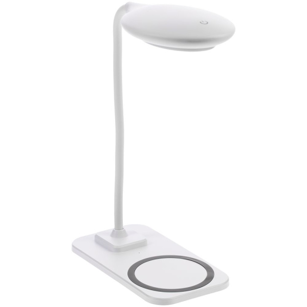 Настольная лампа с беспроводной зарядкой Modicum, белая Настольная лампа с беспроводной зарядкой Modicum, белая