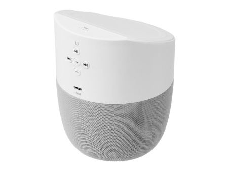 Портативная колонка с беспроводной зарядкой Shuttle, 5 Вт, белый Портативная колонка с беспроводной зарядкой Shuttle, 5 Вт, белый