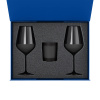 Подарочный набор свеча Enigma + 2 бокала для вина Black Edition в синей коробке