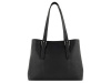 Сумка женская BUGATTI БЕЛЛА | BELLA, чёрная, воловья кожа/полиэстер, 33х14х25 см