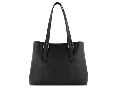 Сумка женская BUGATTI БЕЛЛА | BELLA, чёрная, воловья кожа/полиэстер, 33х14х25 см