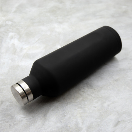 Термобутылка E-shape софт-тач (черный)