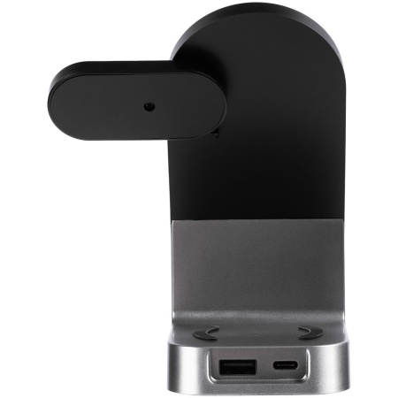 Зарядная станция с часами E-Store для смартфона, часов и наушников, черная Зарядная станция с часами E-Store для смартфона, часов и наушников, черная