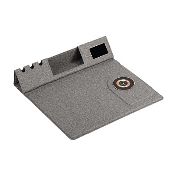 Настольная складная подставка "Cool Mat" с беспроводным (15W) ЗУ, сенсорной подсветкой логотипа, функцией MagSafe и ковриком для мыши Настольная складная подставка "Cool Mat" с беспроводным (15W) ЗУ, сенсорной подсветкой логотипа, функцией MagSafe и ковриком для мыши