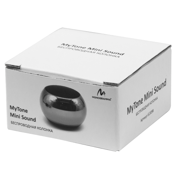 Колонка беспроводная  MyTone Mini Sound Print Sample, черная металлик