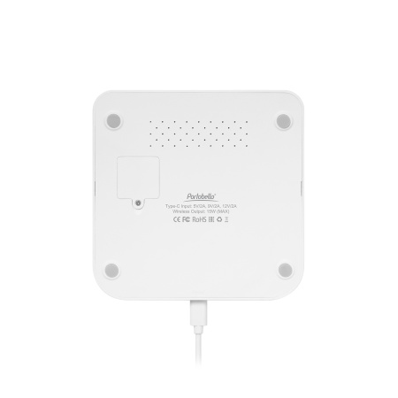 Зарядная станция с часами 15W Rigel, белая Зарядная станция с часами 15W Rigel, белая