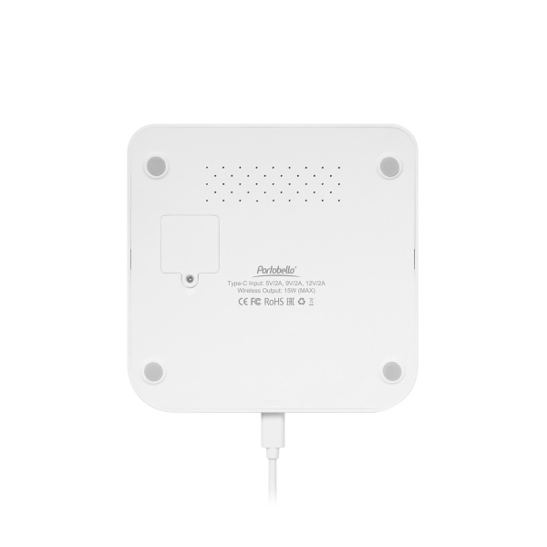 Зарядная станция с часами 15W Rigel, белая Зарядная станция с часами 15W Rigel, белая