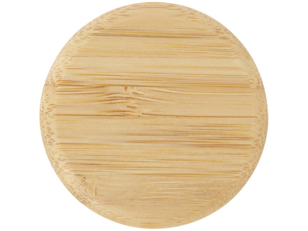 Стеклянная бутылка для воды Porto объемом 500 мл с силиконовой ручкой и бамбуковой крышкой - Прозрачный