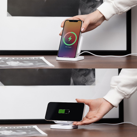 Складная настольная подставка "Flex" с беспроводным (15W) зарядным устройством Складная настольная подставка "Flex" с беспроводным (15W) зарядным устройством