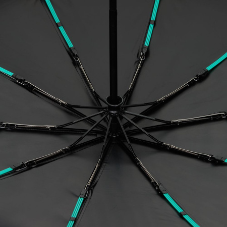 Зонт складной Skymate с УФ-защитой и ручкой-карабином, черный