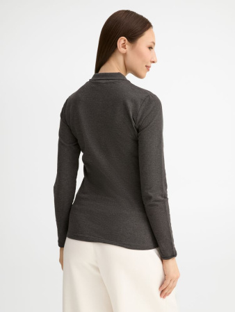 Рубашка поло женская с длинным рукавом Perfect LSL Women черный меланж, размер XXL