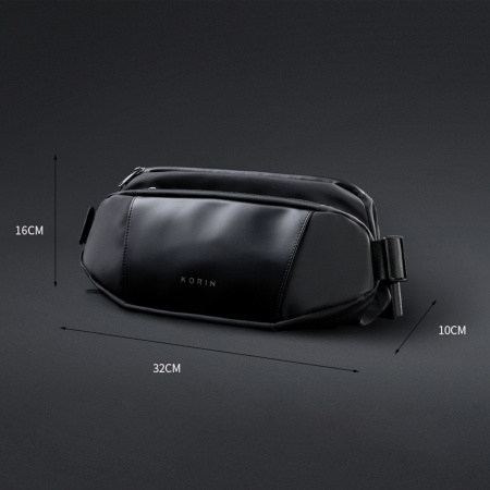 Наплечная сумка KORIN FlipSling 32х16х10 см, черная