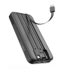 Зарядное устройство "Форт" 10000 mAh с подсветкой логотипа, встроенными кабелями и цифровым индикатором заряда