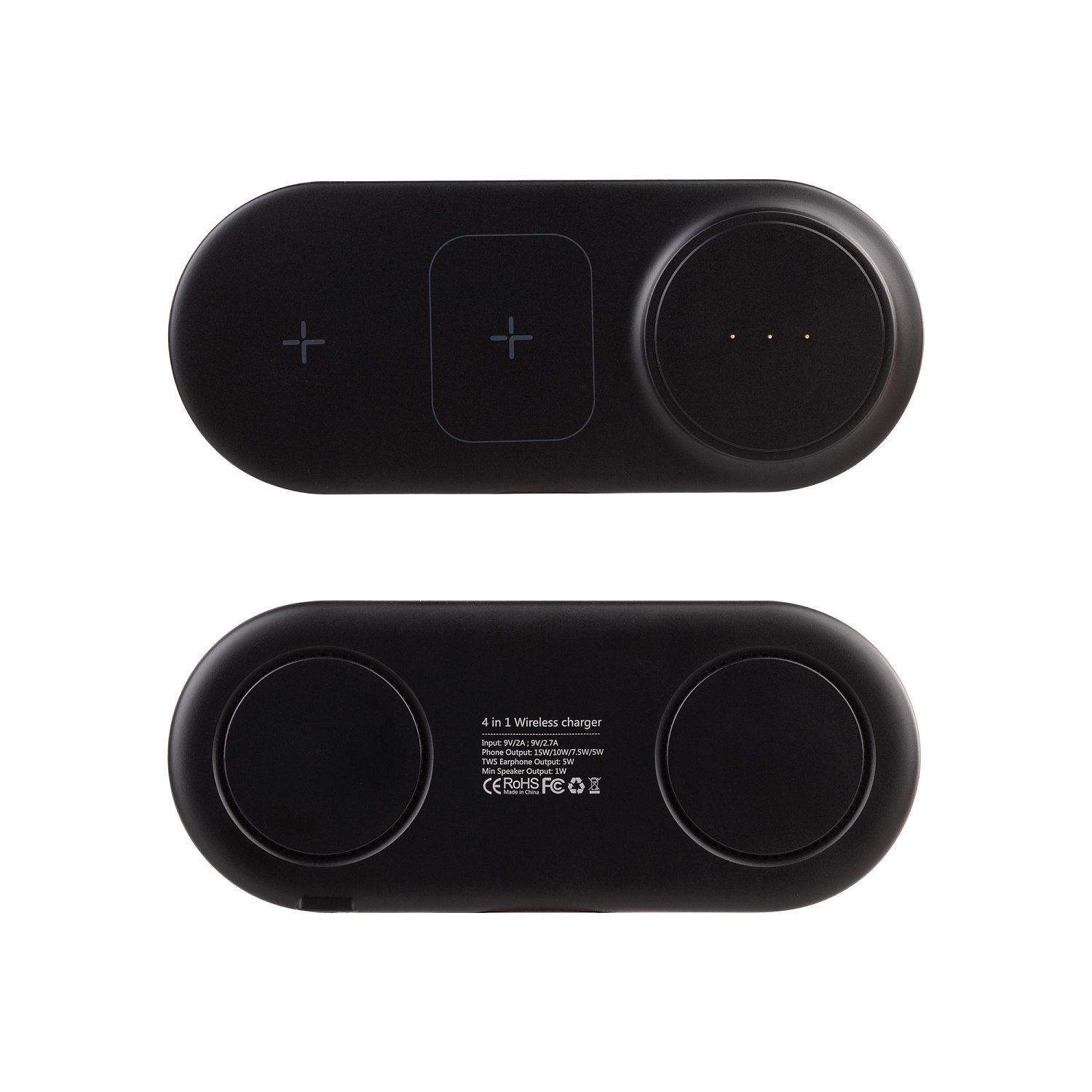 Настольная беспроводная (15W) зарядная станция "Blacksmith" с bluetooth колонкой с подсветкой логотипа Настольная беспроводная (15W) зарядная станция "Blacksmith" с bluetooth колонкой с подсветкой логотипа