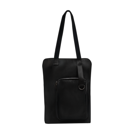 Шоппер Superbag Pocket, с внутренним креплением (карабин) и чехлом для мелочей (черный)