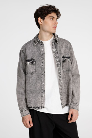 Куртка джинсовая O3, серая, размер XS/S