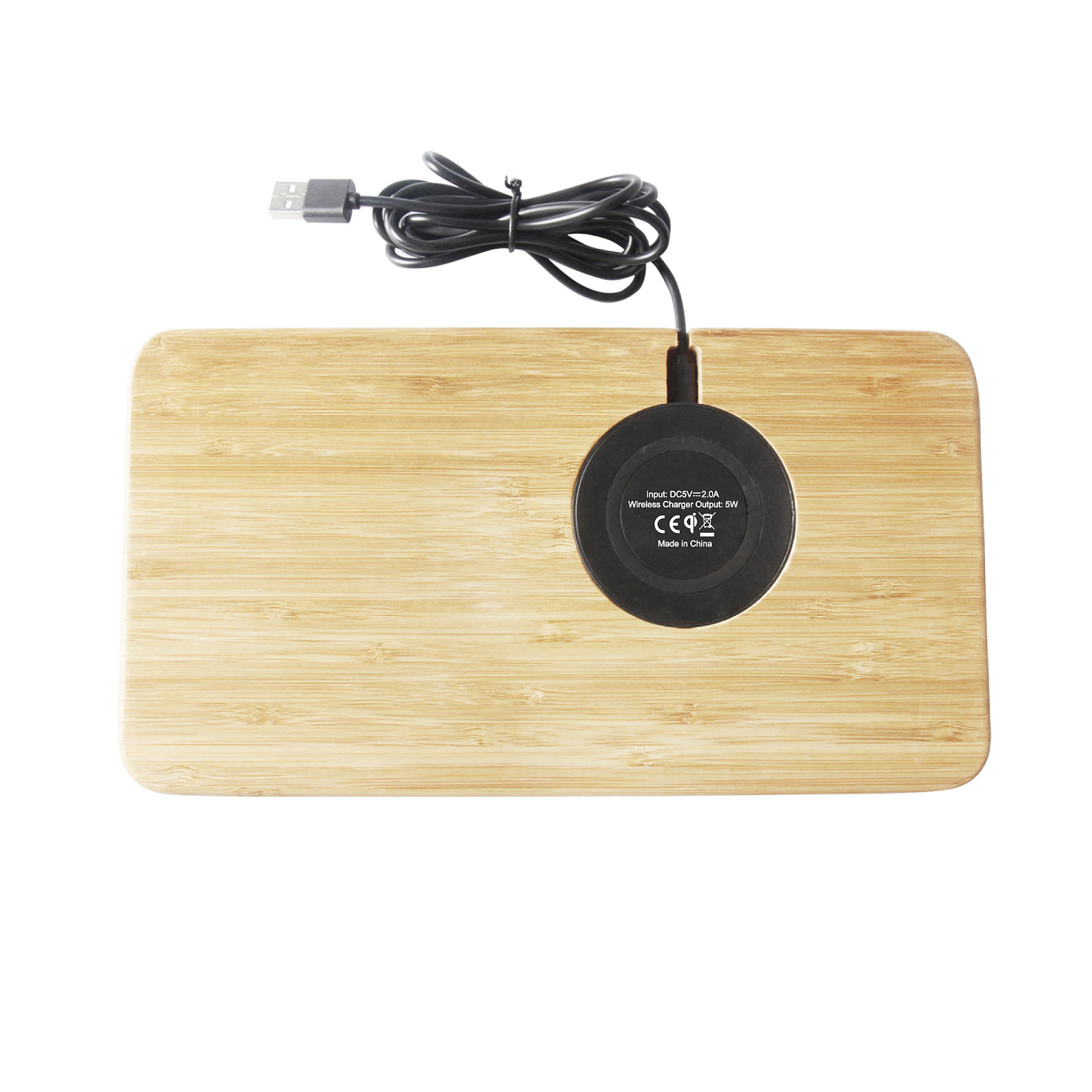 Настольный органайзер "Woodstock" с беспроводным зарядным устройством, бамбук Настольный органайзер "Woodstock" с беспроводным зарядным устройством, бамбук