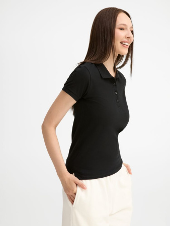 Рубашка поло женская People 210 черная, размер XXL
