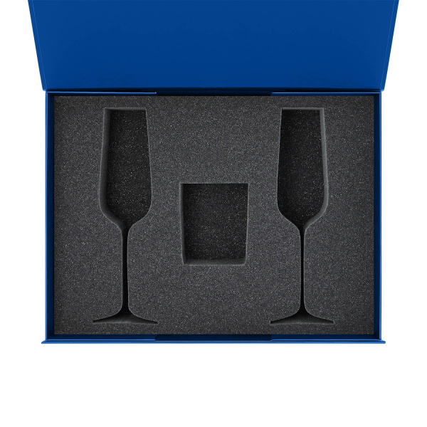 Ложемент под свечу Энигма (Enigma) + 2 бокала для шампанского в среднюю коробку-трансформер (арт. 695721)