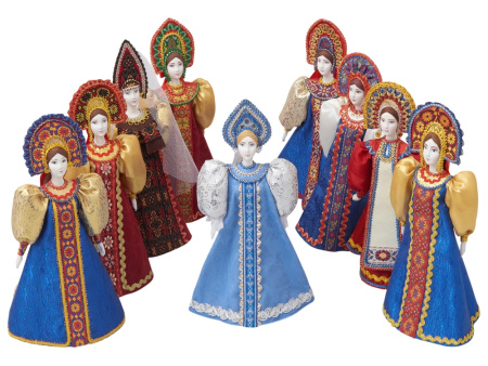 Подарочный набор: кукла фарфоровая, крем-мед, синий