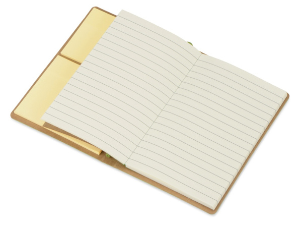 Блокнот А6 Write and stick с ручкой и набором стикеров, зеленое яблоко