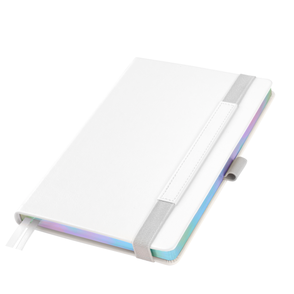 Ежедневник Galaxy недатированный, жесткая обложка, срез голограф. фольга, белый