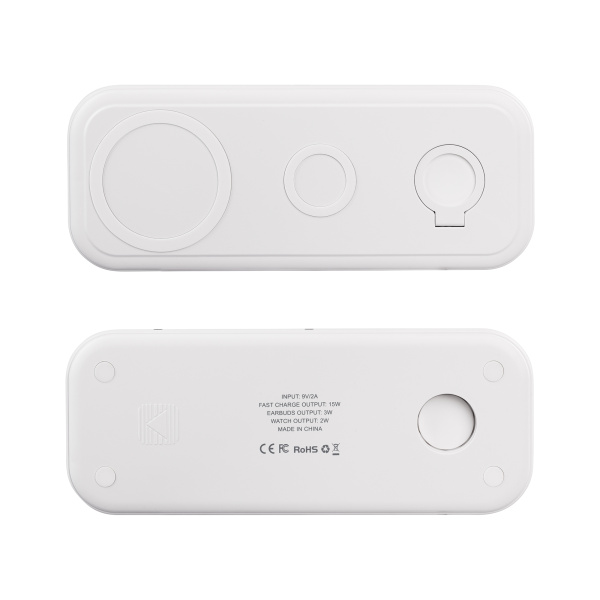 Настольная беспроводная (15W) зарядная станция "Snow Board" для смартфона, часов и наушников Настольная беспроводная (15W) зарядная станция "Snow Board" для смартфона, часов и наушников