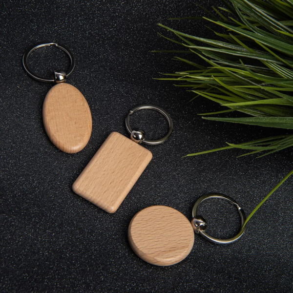 Брелок TIMBER RECTANGLE; 5,2 x 3,2 x 0,7 см; дерево