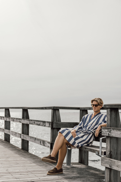 Халат VINGA Ornos из переработанного хлопка GRS, S/M